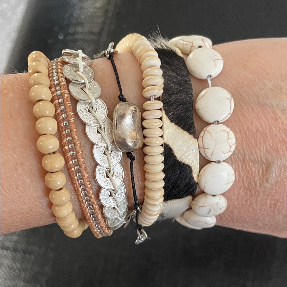 Victoria Emerson cowhide boho cuff bracelet
